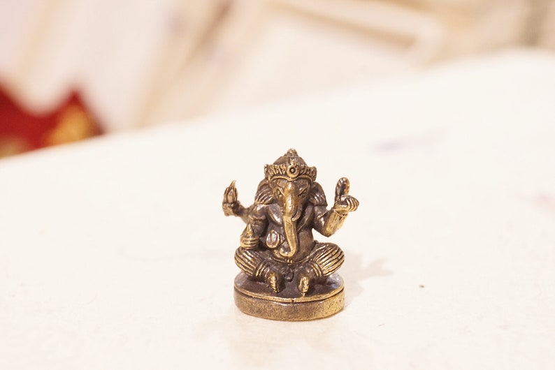 Mini Ganesha Figure Ganesh Statue Ganapati Elephant God Prosperity & Success Remover of obstacles Handcrafted in Nepal image 6