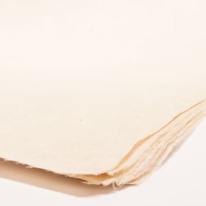 Carta da regalo Lokta fatta a mano / Bianco naturale e semplice / Carta da regalo / Timbratura e fai da te / Carta nepalese / Carta artigianale / Ecologica /