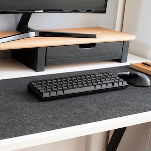 Solid Oak monitor stand with drawer Custom size / shelf / raiser/ Home Office/ iMac stand / gift for him
