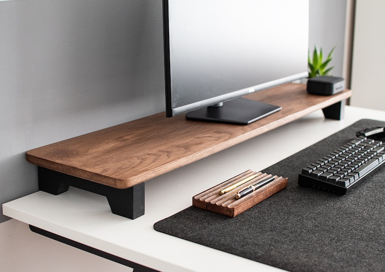Real Oak monitor stand, Custom size, Monitor rasier with storage, Woden desk Shelf,Custom colors,Home Office, Raiser for iMac, gift for him