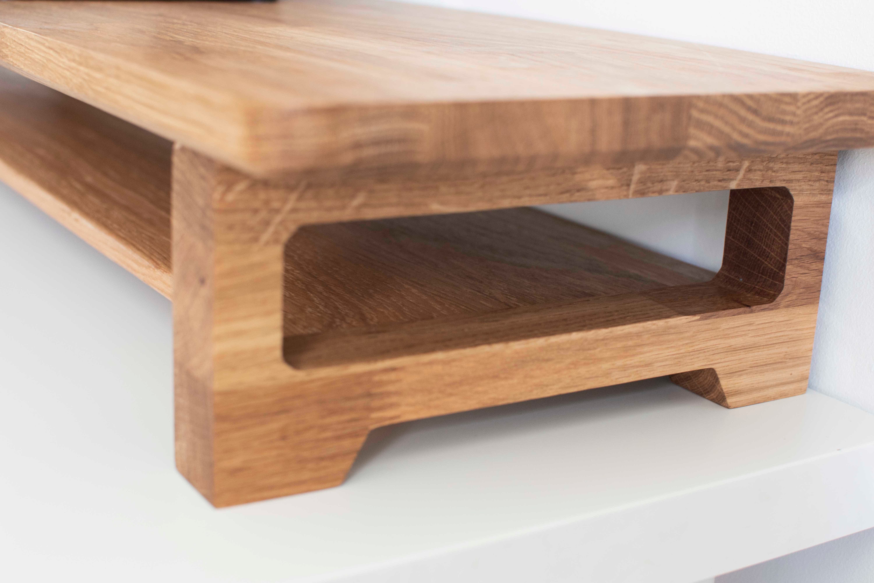 Solid Oak Monitor Stand Custom Size / Shelf / Raiser/ Home Etsy