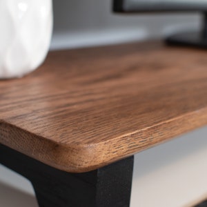 Real Oak Monitor Stand: Custom Size Wooden Desk Shelf image 8