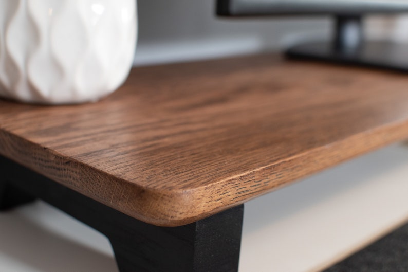 Real Oak Monitor Stand: Custom Size Wooden Desk Shelf image 8