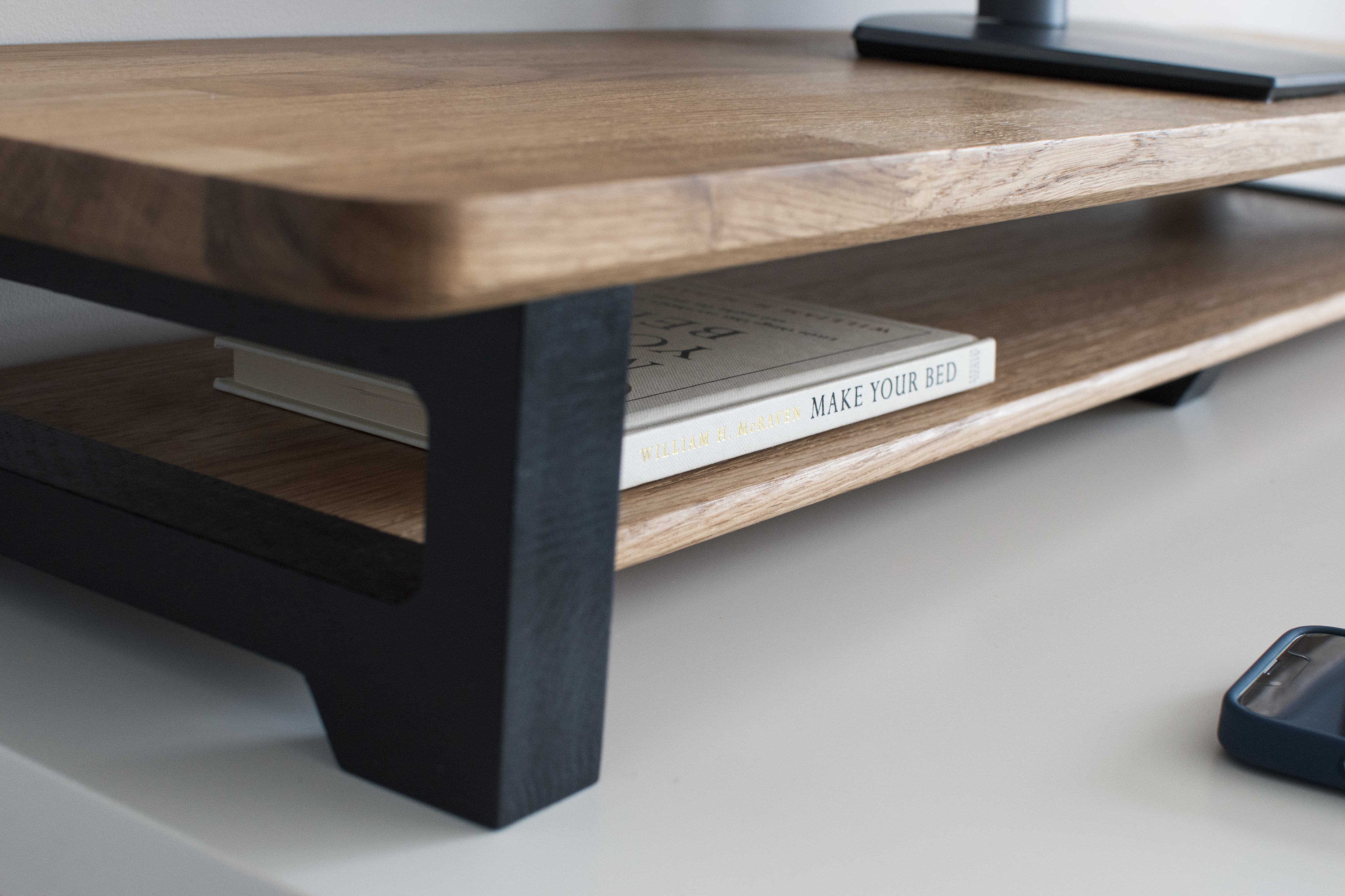 Solid Oak Monitor Stand Custom Size / Shelf / Raiser/ Home Etsy UK