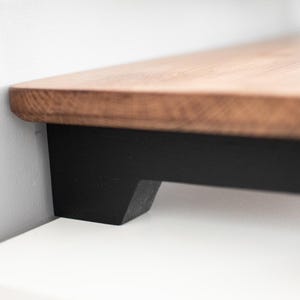 Real Oak Monitor Stand: Custom Size Wooden Desk Shelf image 9