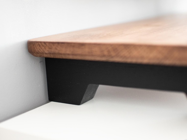 Real Oak Monitor Stand: Custom Size Wooden Desk Shelf image 9