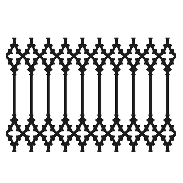 Iges, DXF, SVG, png - wrought iron balustrade for cnc cutting or printing M13