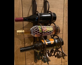 Wine Rack (4 and 9 Wine Bottles), Digital product, file DXF for cnc, Plasma, Laser. File IGES for 3D design. Metal Art, and Metal Decoration