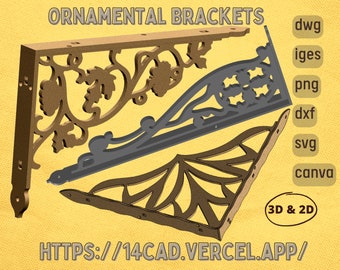 Ornamental Gusset Digital product - Designed with SolidWorks 2024. Exported to dxf and iges. A lot of different files for discount price.