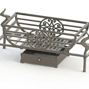 Victorian Scrollwork Fire Basket Design - CNC Files for Indoor Fireplace Grate - Decorative Metal Hearth Log Burner - DXF Digital Download