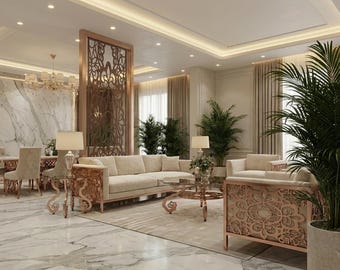 Decorative Laser Cut Screen Design  - Ornamental Privacy Panel - CNC Cut Files for Steel & Plasma - Antique Bronze Style - Digital Download