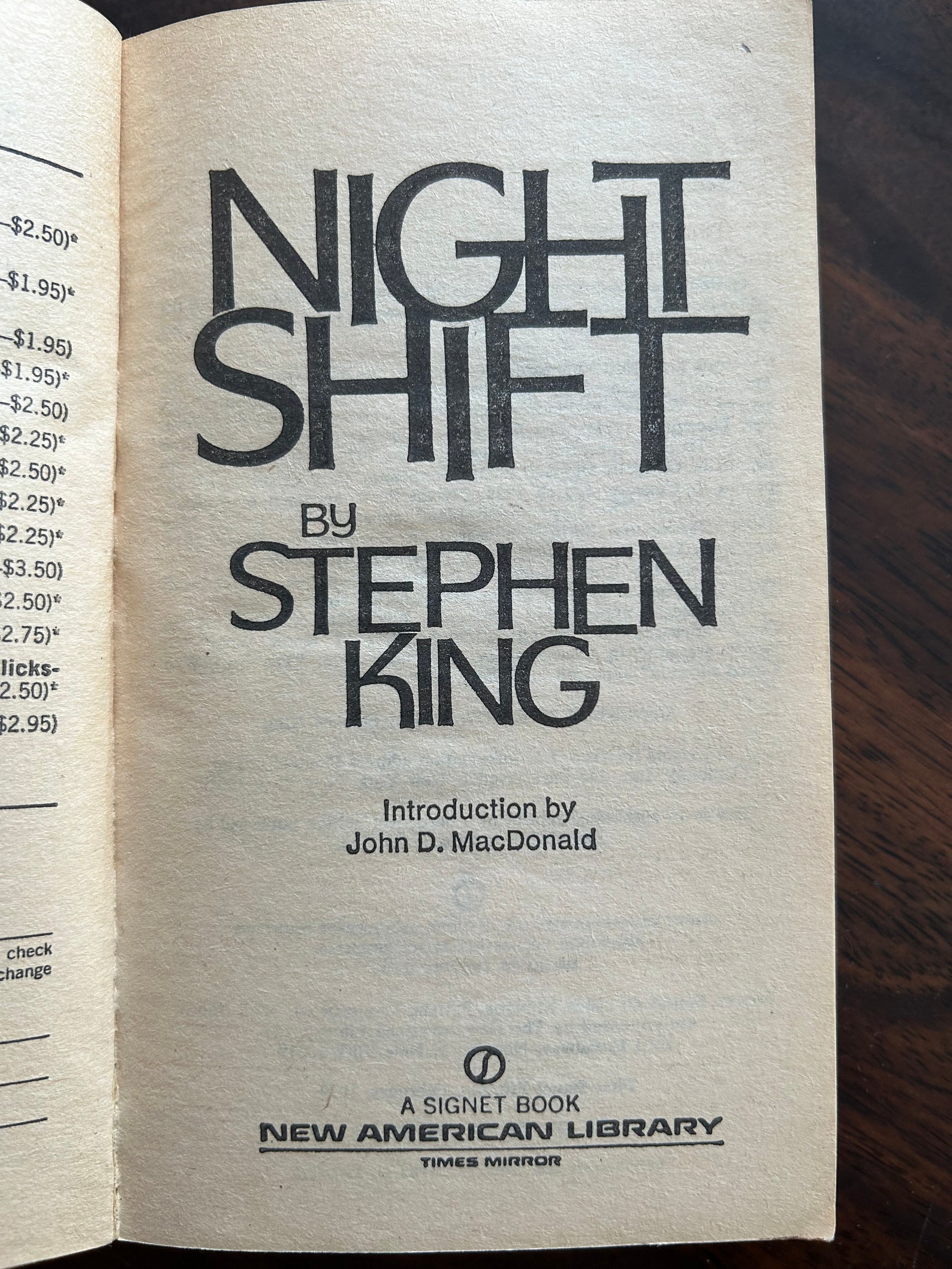 Night shift stephen king book first signet printing 1979 etsy canada
