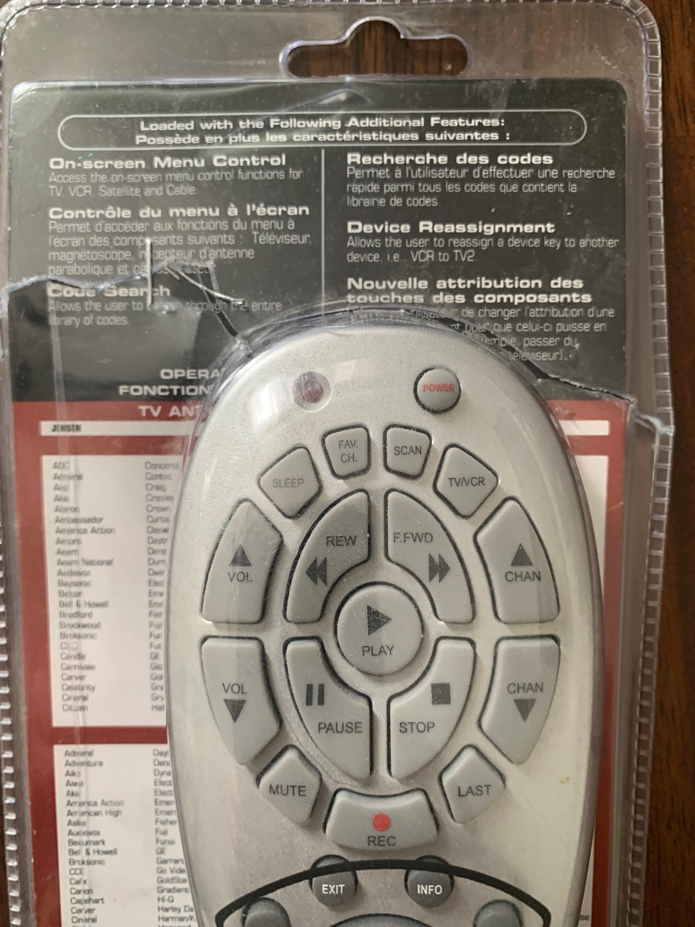 Jensen Universal Remote Control TV/VHS Etsy