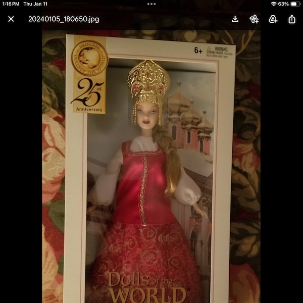 Barbie, Princess of Imperial Russia, 2004, Dolls of the World, 25th Anniversary, NIB