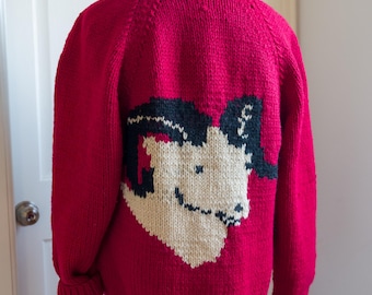 Vintage Rare 1970s Pendleton Cowichan Wool Knit Cardigan Large