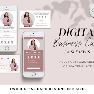 Cartão de visita exclusivo para palestrantes profissionais | Modelo Canva | Cartão de visita digital | Marketing para pequenas empresas