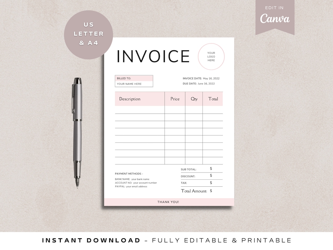 Pink Invoice Template Download | Invoice Template | Invoice Template ...