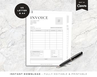 Invoice Template Download | Business Invoice Template  | Invoice Template with Logo | Order Form Template | Invoice Template