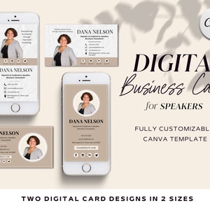 Digital Business Card Canva Template | Virtual Unique Business Card |  Marketing Small Business