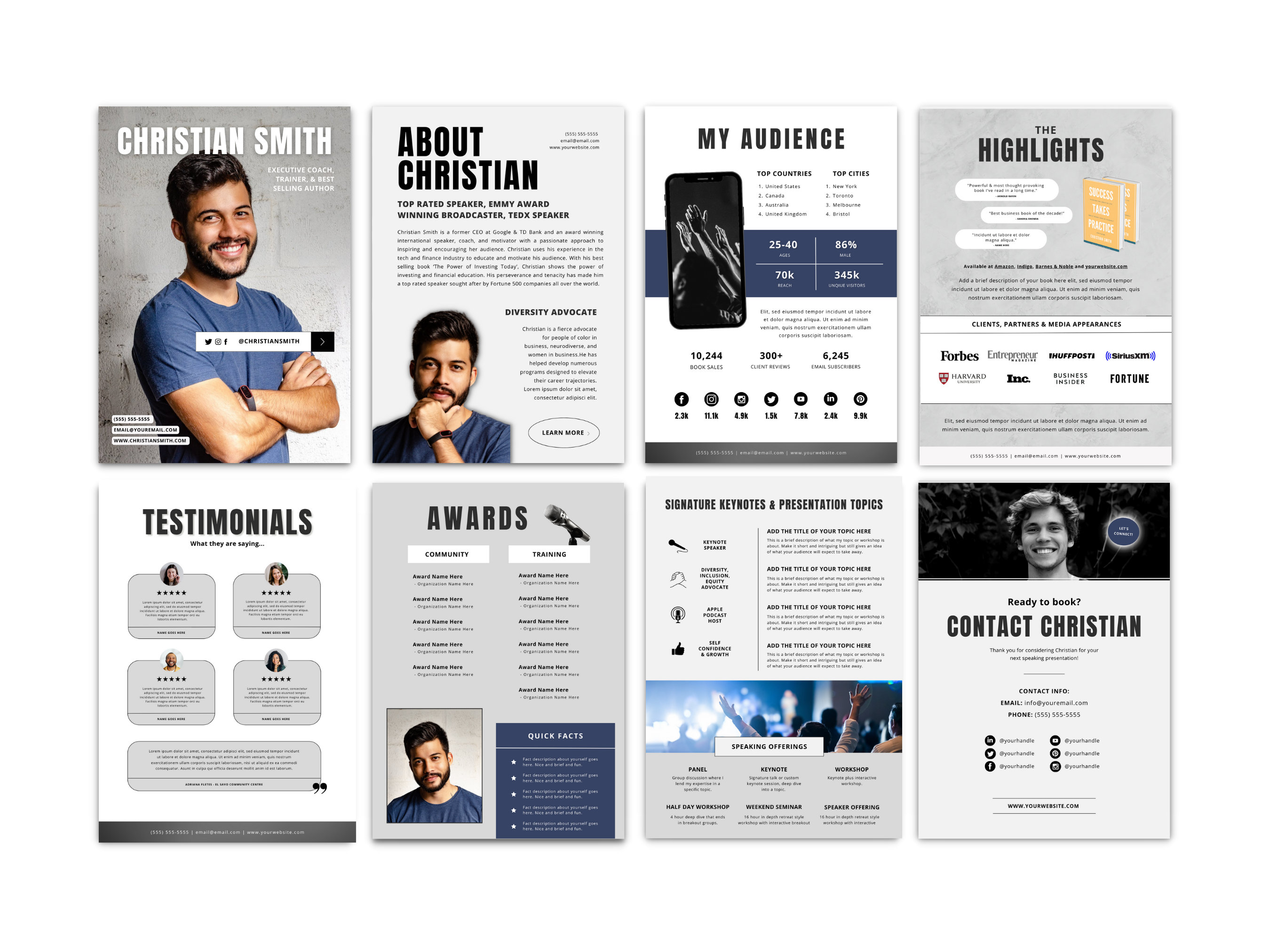 Speaker Media Kit Speaker One Sheet Bundle Canva Template Speaker Speaker Media Kit Speaker One Sheet Bundle Canva Template Speaker