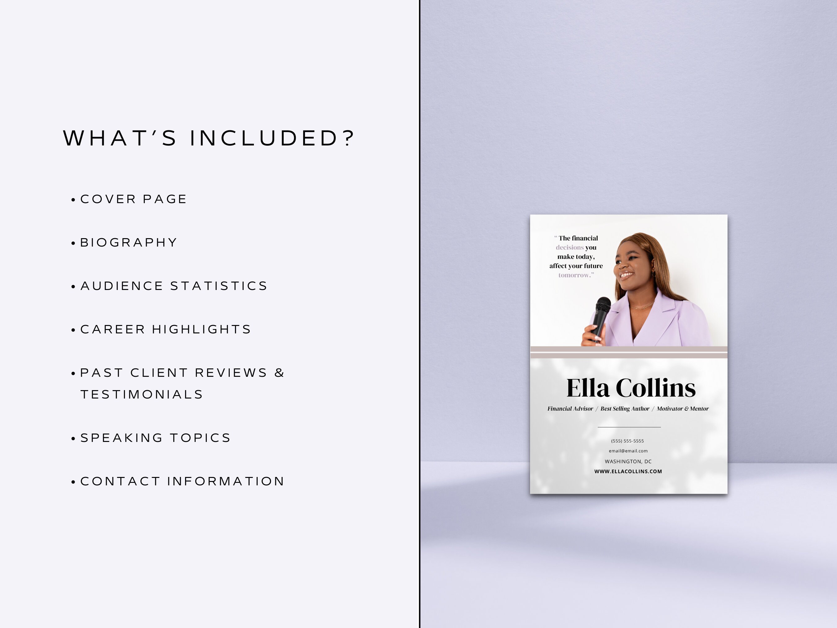 7 Page Speaker Media Kit Template Press Kit for Keynote Speakers