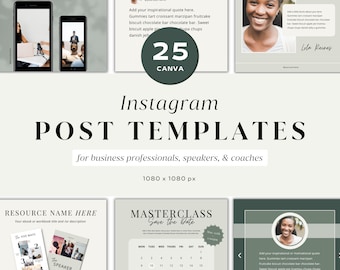 Green Instagram Template 25 Pack | Instagram Post | Engagement Instagram | social Media Templates Canva | Instagram Template for Business
