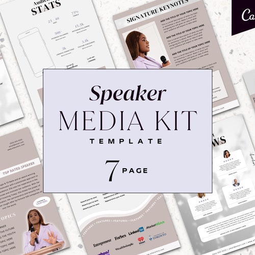Speaker Sheet Template Canva Press Kit Template for Speakers Etsy