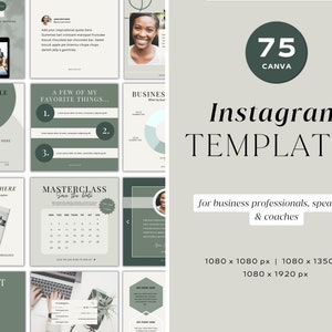 75 Green Instagram Templates | Engagement Instagram | Instagram Story Template | Social Media Templates Canva | Minimalist Instagram