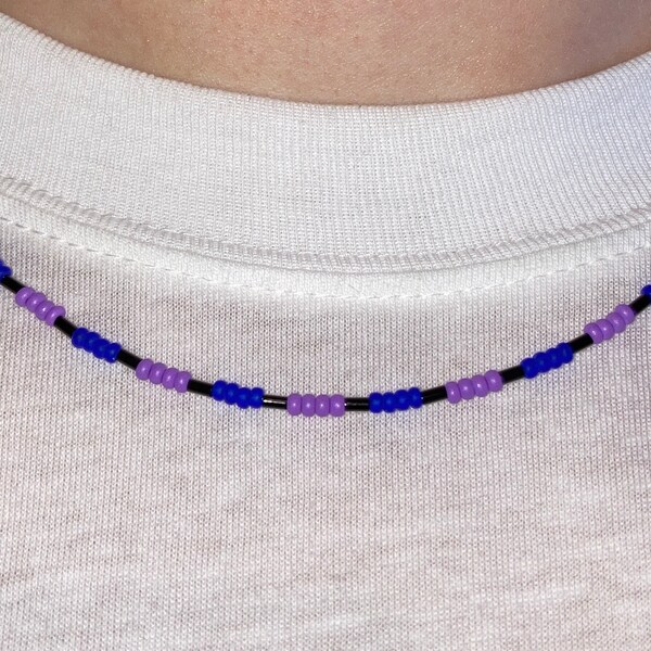 Rosa Diaz/Glass beaded necklace/ purple black blue/ Brooklyn 99