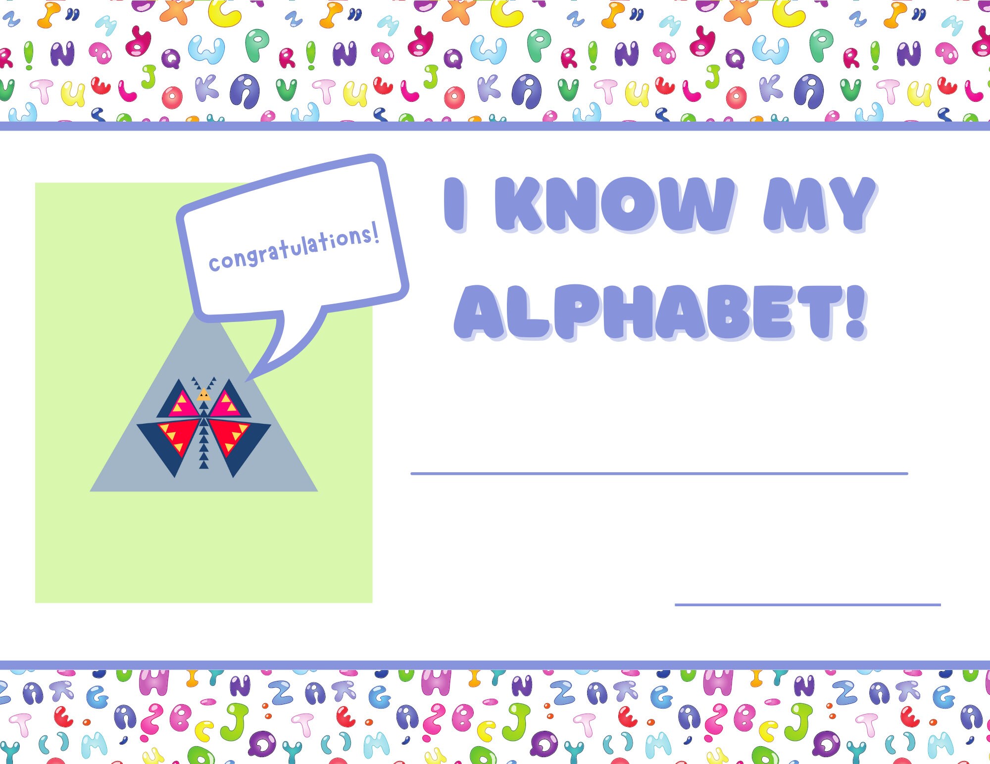 I Know My Alphabet Certificate | Etsy