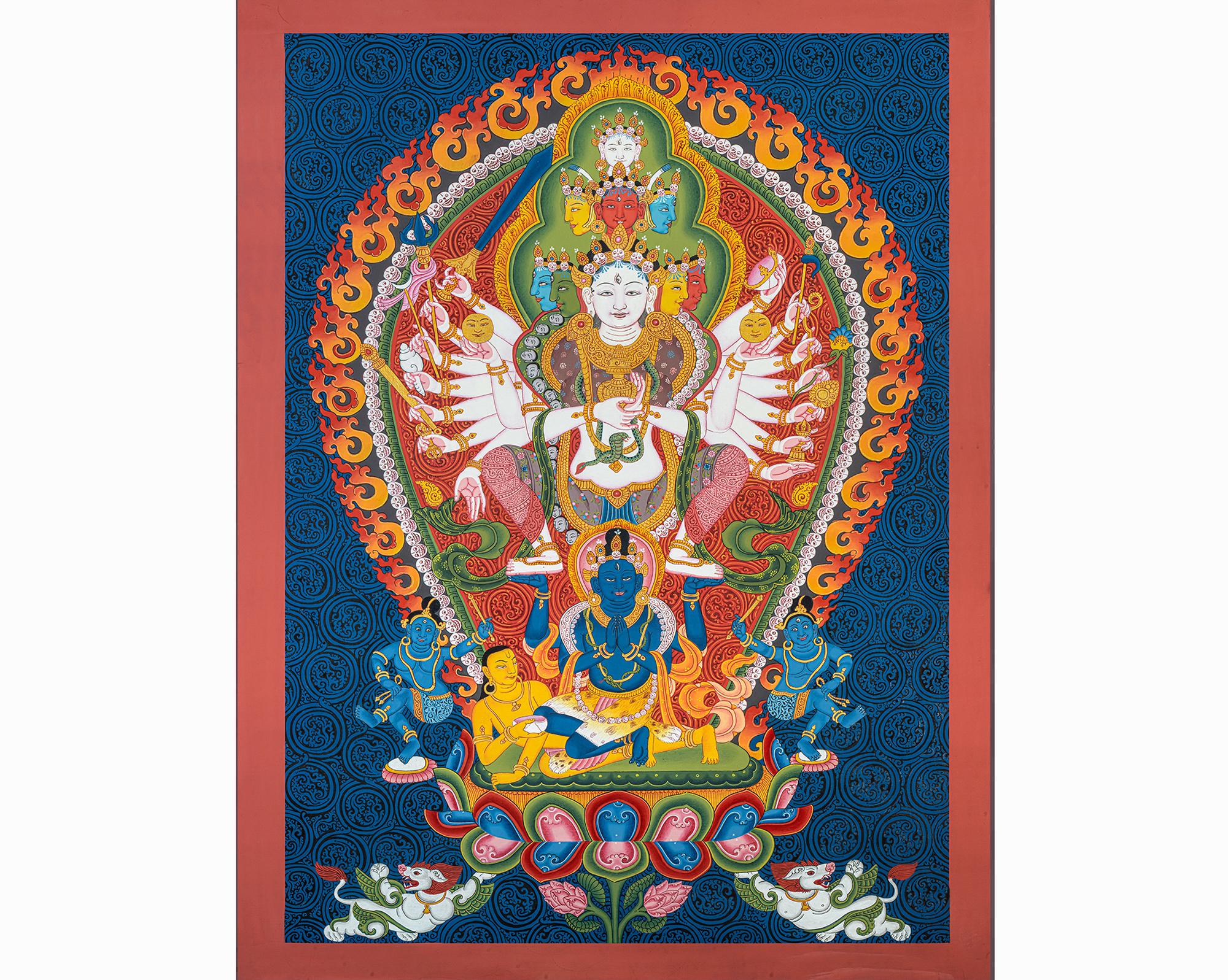 Hand-painted Siddhi Lakshmi Thangka | Tantric Goddess | Nepalese