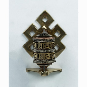 Moulin à prières bouddhiste traditionnel | Objets rituels bouddhistes | Outil religieux pour la méditation et la spiritualité | Décoration d&#39;intérieur