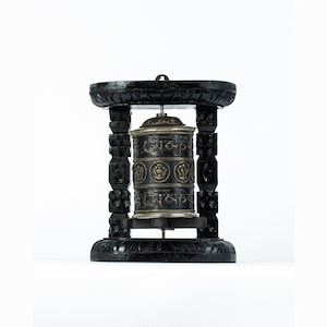 Moulin à prières bouddhiste tibétain | Outil spirituel pour le mantra et la méditation | Objet rituel | Décoration d&#39;intérieur