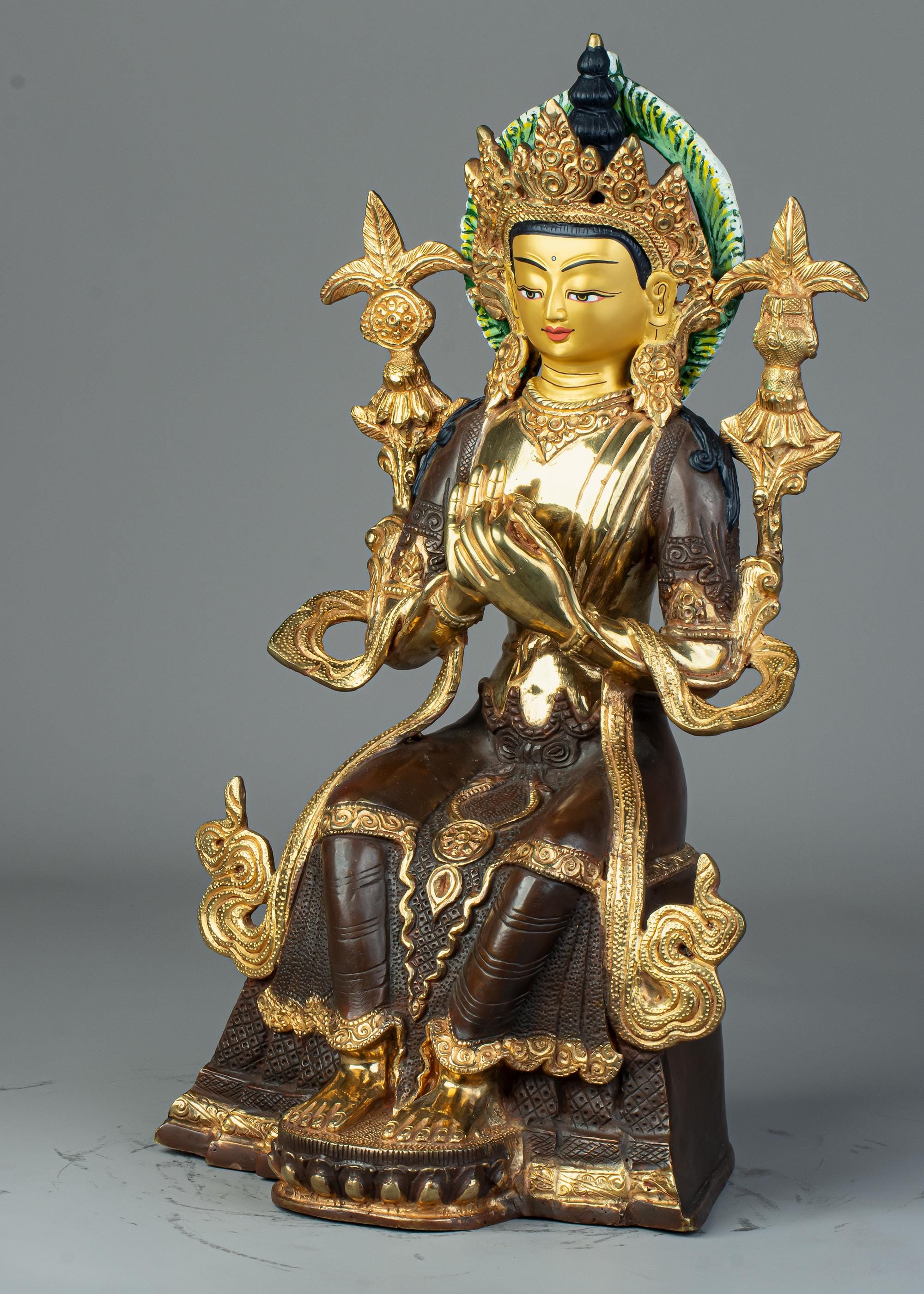 手作りの弥勒仏像：金・青銅仕上げ、7x14インチ - Etsy 日本