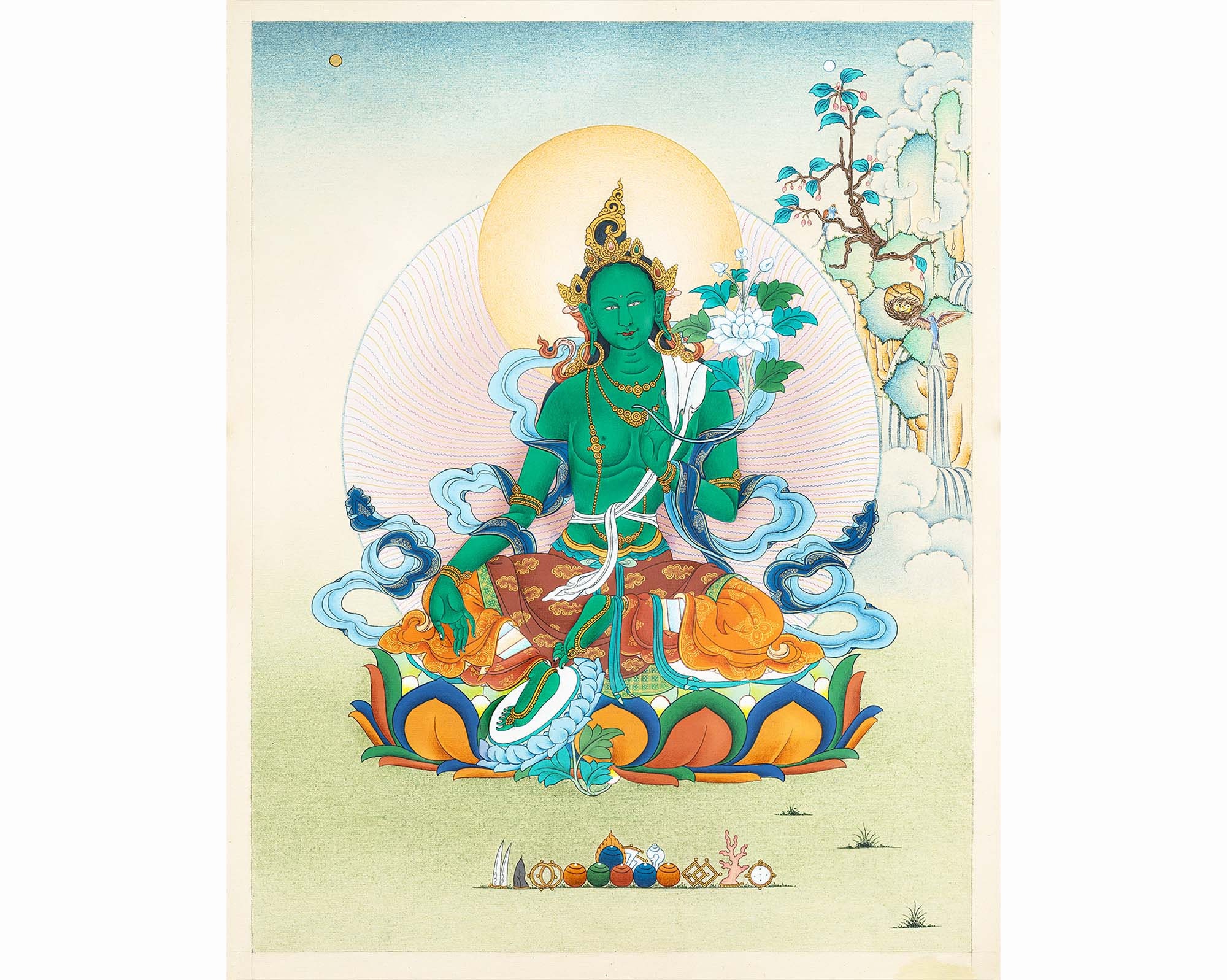 チベットタンカ 仏画 グリーンターラ 楽天市場】【送料無料