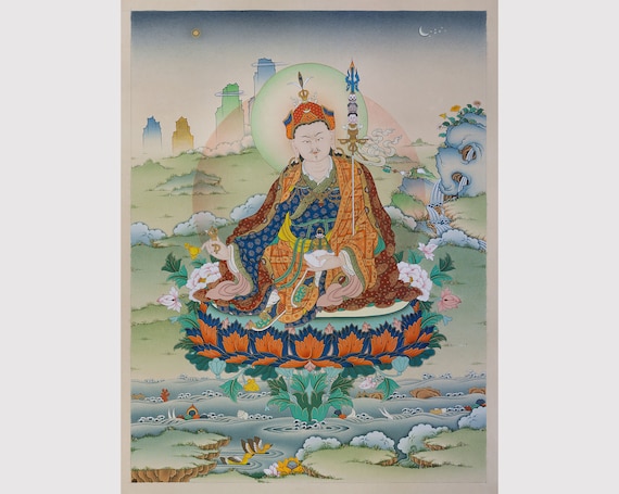グル パドマサンバヴァ サンカ 絵画: チベット仏教アート ジクレー
