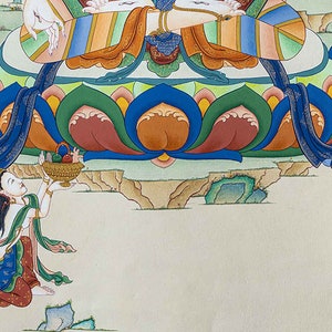 Traditional White Tara in Tibetan Thangka painting I Mother of Long Life I Refined Art I Pure Gold I Mother Tara I Thangka Nepal image 8