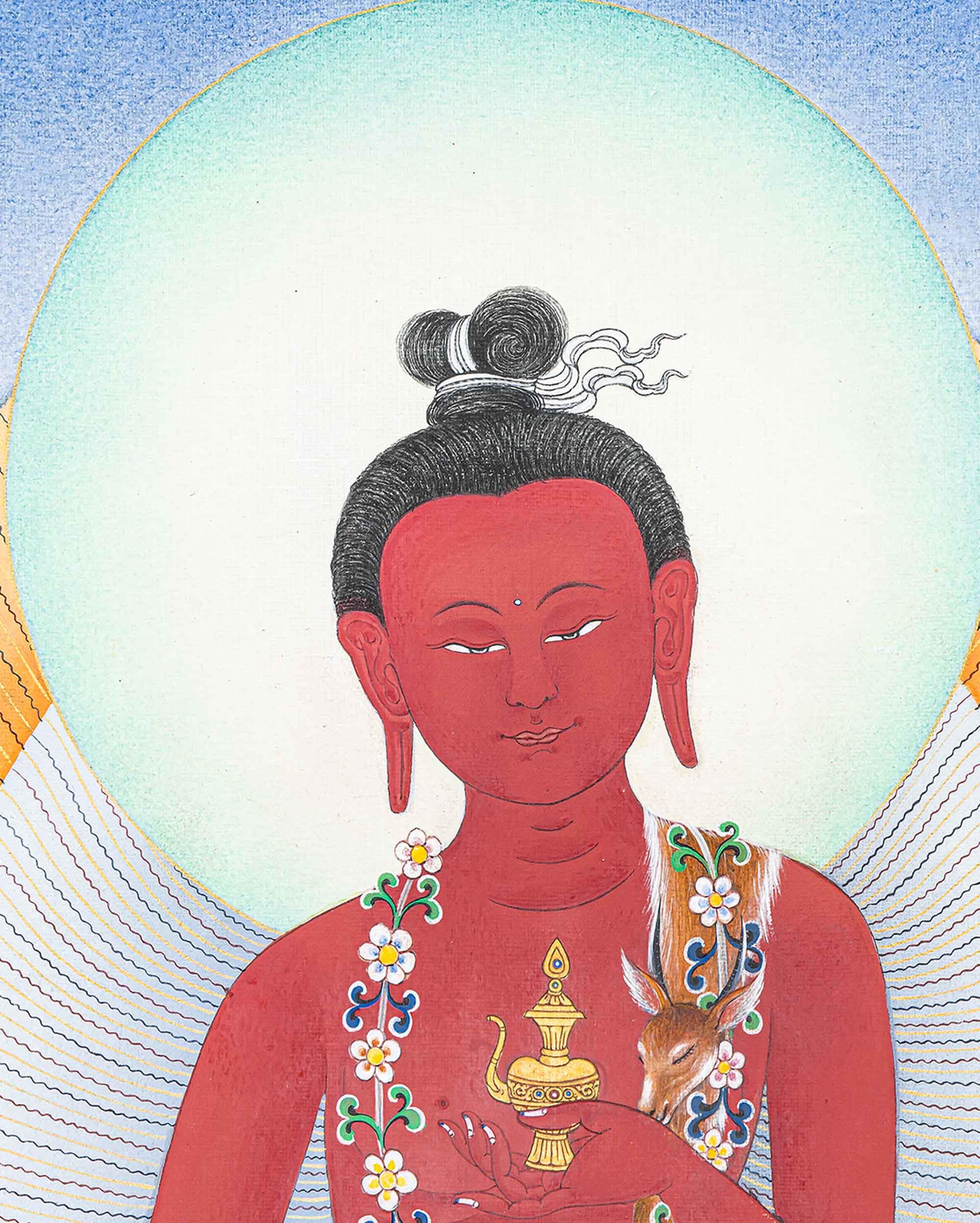 Tangka Red Red Chenrezig Thangka Painting: Traditional Buddhist Art From Nepal - Etsy