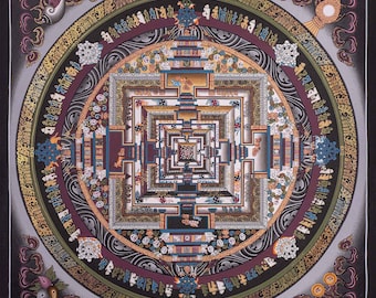 Original Hand-painted Kalachakra Mandala in Thangka Painting I 24 Carat Gold