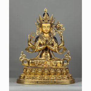 Chenrezig Avalokiteshvara Statue I  Deity of Compassion I  Spiritual Sculpture for Meditation