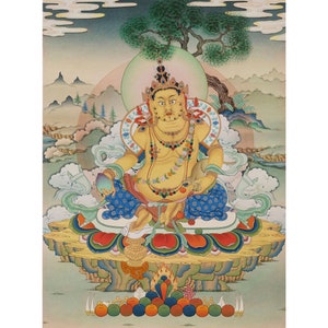 Jambala in Tibetan Buddhist Art l Giclée High Quality Fine Art Canvas Print