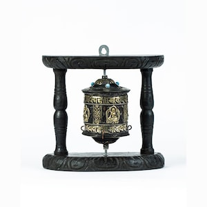 Moulin à prières Mani bouddhiste | Objet rituel bouddhiste I Autel paisible | Outil pour les pratiques spirituelles