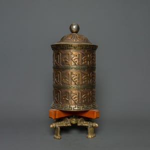Moulin à prières exquis | Objets rituels bouddhistes | outil religieux pour la méditation et la spiritualité | Décoration d&#39;intérieur