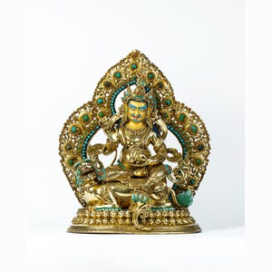 Handcrafted Namtoshe Statue | Deity of wealth and prosperity | Buddhist Authentic fine art | Home decor