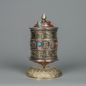 Handcrafted Tibetan Prayer Wheel: Brass Buddhist Meditation Tool