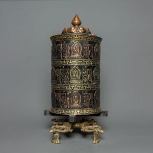 Exquisite Prayer Wheel | Buddhist Ritual items | Religious Tool for Meditation and Spirituality | Home Decor