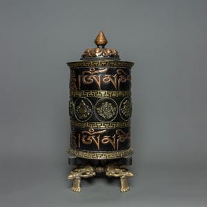 Moulin à prières exquis | Objets rituels bouddhistes | outil religieux pour la méditation et la spiritualité | Décoration d&#39;intérieur