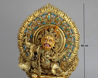 ベルナチェン マハカーラ像 I 24K 金メッキの強力な怒りの神 - Etsy 日本
