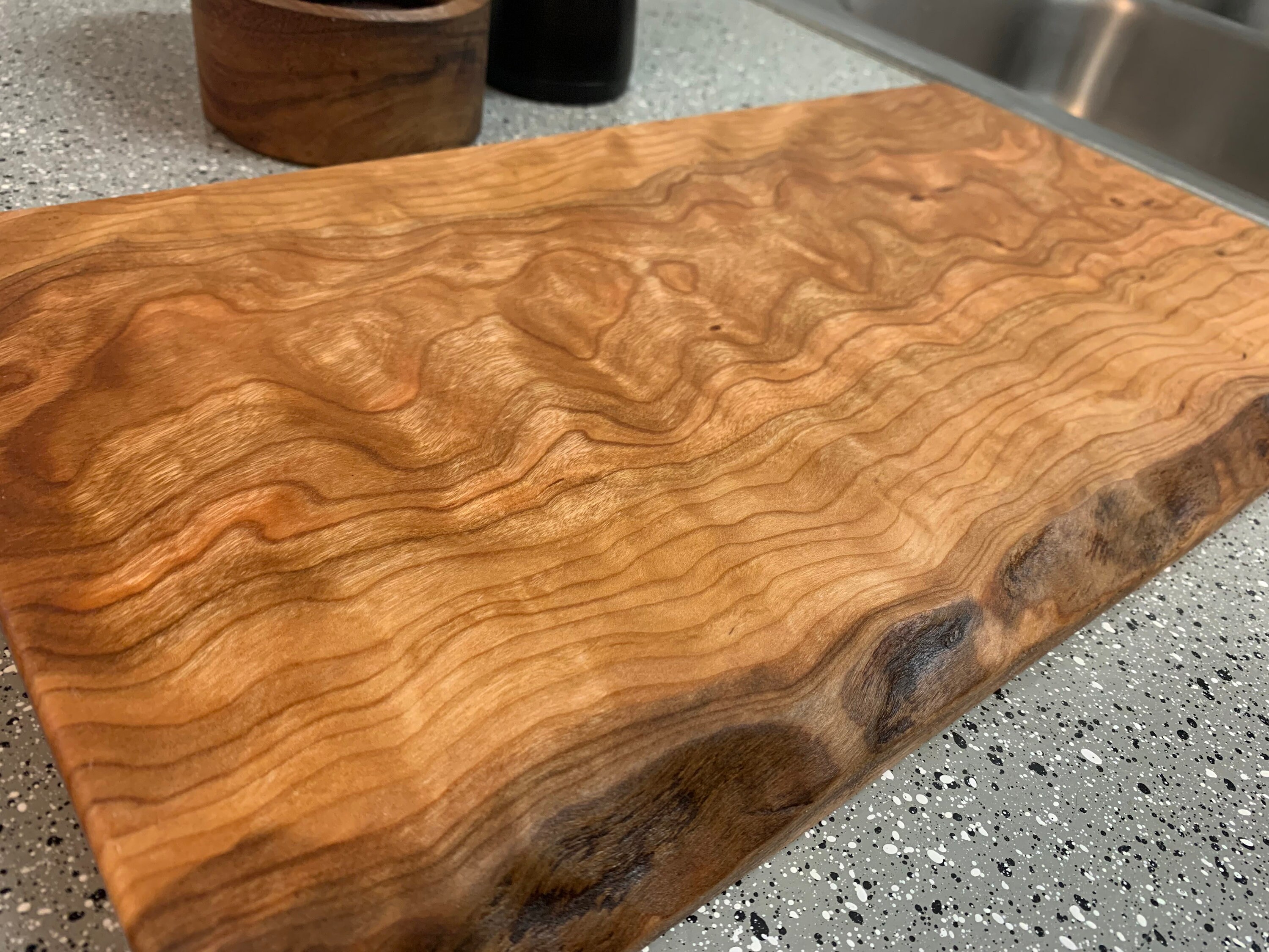 Live Edge Cherry Wood Serving Board Etsy
