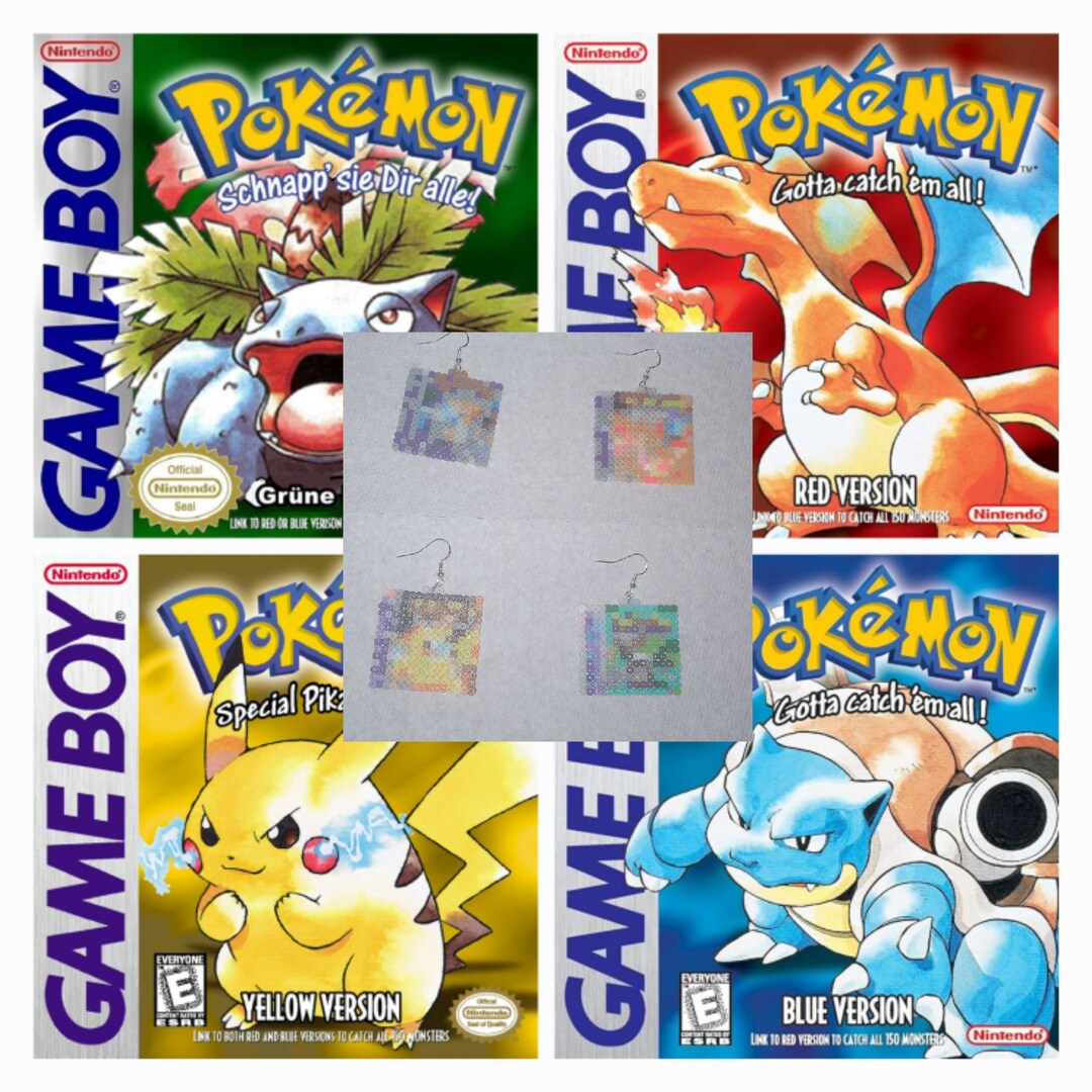 Gameboy Pokémon Versions Perler Earrings - Etsy